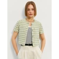 ราคา เสื้อเบลาส์แขนสั้นผ้าทวีดแต่งดีเทลกระดุม Pomelo Pomelo Buttons Tweed Short Sleeve Button Blouse (22847255432)