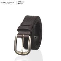 ราคา Louis Montini Classic เข็มขัดหนังวัวแท้ เข็มขัดหนังแท้พิมพ์ลายเฉียง Mens Belt MGN171 (3626326439)