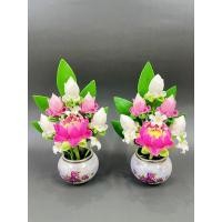 ราคา แจกันดอกบัว ดอกบัวบูชาพระ ดอกบัว แจกันดอกกุหลาบแดง ราคาต่อคู่ ถวายพระ ท้าวเวสสุวรรณ ขนาดใหญ่ (14070180327)