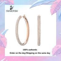 ราคา Swarovski 5383938 ต่างหูห่วงประดับพลอยคริสตัลสีชมพูโรสโกลด์ แจกกล่องของขวัญบรรจุภัณฑ์ของแท้ (23069232579)