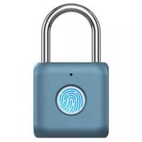 ราคา Waterproof Biometric Fingerprint Lock Anti Theft Security USB Rechargeable Padlock (23020279014)