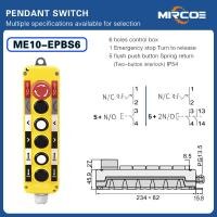 ราคา MIRCOE Waterproof Industrial Push Button Switch Emergency Stop for Electric Crane Hoist Pendant Control Station Remote Control Switch (21459212930)