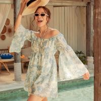 ราคา lookbooklookbook berry top summer blue เสื้อคล้องคอ แขนยาว ลายดอก สีฟ้า (18725796736)