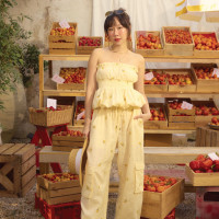 ราคา lookbooklookbook tutu top tiny daisy เสื้อเกาะอก สีเหลือง ลายดอก (23361293334)