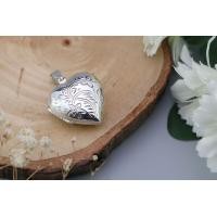 ราคา Silver thai Jewelry Vintage style sterling silver heart locket pendant จี้ล็อกเก็ตหัวใจเงินแท้สไตล์วินเทจ (20323967928)