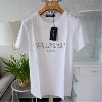 ราคา เสื้อยืดคอกลมผ้าฝ้ายแฟชั่นสำหรับผู้หญิงเสื้อยืดดาวแขนสั้นพร้อมไหล่สีทองเสื้อยืดกีฬา BALMAIN PARIS (14118225432)