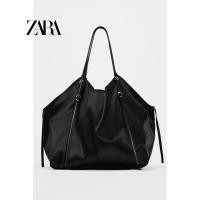 ราคา Zaraฆ่าเชื้อใหม่ฤดูใบไม้ผลิและฤดูร้อนกระเป๋าสตรีซาตินสีดำความจุมากกระเป๋าสะพายไหล่กระเป๋าช้อปปิ้ง (23270761897)