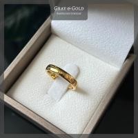 ราคา แหวนวงเกลี้ยง ทรงมน หน้ากว้าง 4 มิล สีทอง 24k Gold แหวนชายหญิง คู่รัก แต่งงาน Gray Gold Jewelry (22327858485)