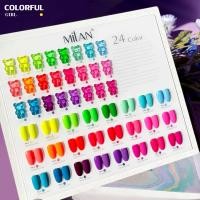 ราคา พร้อมส่ง สีทาเล็บเจล MILAN 24สี สีเจล นีออน24สี แถมชาทสีฟร แถมชาทสีฟร (22861156301)