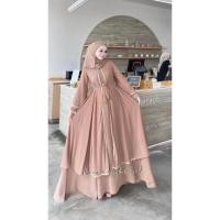 ราคา มีอก34 50 ชุดเดรสอิสลาม ชุดเดรสมุสลิม ชีฟอง อาบาย่าดูไบ (22217543624)