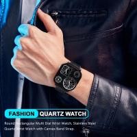 ราคา Men Dual Time Zone Quartz Wrist Watch with Compass (20566351493)