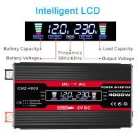 ราคา อินเวอร์เตอร์12V 220V 110V300W อินเวอร์เตอร์สำหรับรถยนต์และบ้าน USB คู่พร้อมจอแสดงผลอเนกประสงค์เครื่องแปลงไฟ (22601139957)