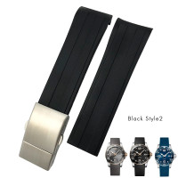 ราคา 19mm 20mm 21mm 22mm High Quality Rubber Watch Band Fit For Longines Hydroconquest L3 780 781 782 841 Waterproof Silicone Strap (22484855405)