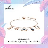 ราคา Swarovski M962834 สร้อยข้อมือสัญลักษณ์อัญมณีคริสตัลสีน้ำเงิน Swarovski สีโรสโกลด์ แจกกล่องของขวัญบรรจุภัณฑ์ของแท้ (20832597242)