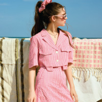 ราคา lookbooklookbook ruby top raspberry stripe (23253253525)