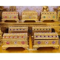 ราคา หีบสมบัติ หีบใส่ของ หีบไม้ หีบพระอภิธรรม หีบใส่พระไตรปิฎก กล่องใส่ของ กล่องไม้ หีบหลังโค้ง ขนาด 16 x 34 ซม สูง 19 ซม (21901267961)