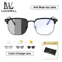 ราคา LouisWill แว่นตาแว่นคอมพิวเตอร์โฟโตโครมิกผู้ชายแว่นตาแฟชั่นกึ่งเฟรมแว่นตาใสเลนส์สีฟ้ากันแสงสีฟ้าป้องกันแว่นตานิรภัยตาเลนส์สีฟ้า (22143005657)