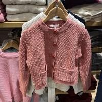 ราคา Uniqlo U ครอบครัวเสื้อผ้าสตรี2023ฤดูใบไม้ผลิกลิ่นหอมขนาดเล็กสไตล์ถักเสื้อเดี่ยวคอกลมเสื้อกันหนาวไหมพรมสั้น454761 (17600934332)