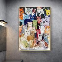 ราคา ภาพวาดน้ำมันพิมพ์แบบนอร์ดิกผ้าใบวาดภาพสัตว์เลี้ยง Shorthair Scottish Fold แมวศิลปะบนผนังภาพตกแต่งบ้านแมวที่มีชื่อเสียง1ชิ้นมีกรอบหรือไร้กรอบ (18342816453)