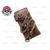 ราคา Marbell กระเป๋าหนังวัวแท้ อัดลายจระเข้ แนววินเทจเหรียญกระโหลก พร้อมของแต่งและโซ่ทองเหลืองแท้ (9852071800)