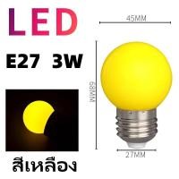 ราคา 1 100หลอด หลอดปิงปอง หลอดสี LED 3W ขั้วE27 หลอดไฟปิงปอง หลอดไฟสี เป็นPVCตกไม่แตก (23028335683)