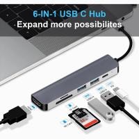 ราคา Actual 8 in 1 USB Type C Hub Adapter Type C to HDTV RJ45 PD 87W Charging SD TF Card Reader Docking Station MacBook PC USB Hubs (22336630175)