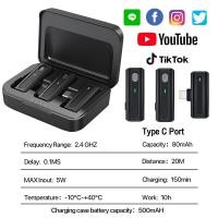 ราคา SanThaiH ไมค์ บลูทูธไมค์บลูทูธ ไมโครโฟนห นีบปกเสื้อไร้สาย พร้อมเคสชาร์จ Wireless Microphone 2 4G ไมค์ไลฟ์สด สัมภาษณ์ บันทึกเสียง ตัวรับสัญญาณLightning Type C (16350828704)