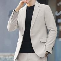 ราคา เสื้อแจ็กเก็ตสูทลําลอง ขนาดเล็ก สีเทา สไตล์เกาหลี สําหรับผู้ชายเสื้อเบลเซอร์ เสื้อสูทผู้ชาย (21284999839)