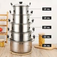 ราคา หม้อ 5 ใบพร้อมฝา หม้อ ชุดหม้อสแตนเลส ชุดหม้อต้ม 5 ใบ หม้อแกง หม้อหูหิ้ว หม้อ2หู หม้อชุดราคาถูก สแตนเลส หม้อแกงทำอาหาร หม้อแกงชุดถูกๆ หม้อช (17100346953)