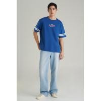 ราคา Mc jeans เสื้อยืดแขนสั้นผู้ชาย ทรงโอเวอร์ไซส์ สีน้ำเงิน MTTZ828 (22677788285)