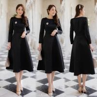 ราคา 6 สี ชมพู ครีมทอง น้ำเงิน ดำ เทา ขาว ฟ้า ชุดเดรสออกงาน สวยเรียบหรู ชุดเดรสแขนสี่ส่วนคอกลม กระโปรงทรงเอ กระโปรงทรงเจ้าหญิงสวยมากค่ะ S 3XL (19552230202)