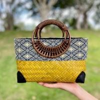 ราคา กระเป๋ากระจูด กระเป๋าสาน กระเป๋าถือ มี 4 สี สินค้าทำมือ 2 sizes Straw bag ซับในซิป กระเป๋าสวยหรู (22521995026)