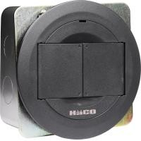 ราคา HACO กล่องเต้ารับฝังโต๊ะ เต้ารับฝังพื้น ทรงกลมฝาเปิด 2 ข้าง สีดำ รุ่น PPU 22S P (13567737152)