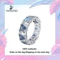 ราคา Swarovski M5610734 แหวนเงินสเตอร์ลิง 925 ทรงสามเหลี่ยมตัดด้วยเมทริกซ์ ประดับพลอยคริสตัลสีน้ำเงินแบบสั่งทำพิเศษ แจกกล่องของขวัญบรรจุภัณฑ์ของแท้ (20764157864)