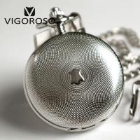 ราคา VIGOROSO สีเงินนาฬิกาพกนักล่าคู่โครงกระดูกไขลาน Jam Rantai ของขวัญผู้ชายผู้หญิง Jingzhui (19789430308)