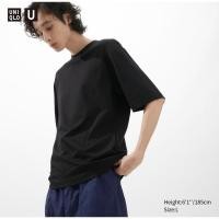 ราคา เสื้อยืดโอเวอร์ไซส์สำหรับผู้ชายเสื้อเชิ้ตทรงโคร่ง Uniqlo Airism เสื้อยืดเสื้อยืดคอกลมไซส์ S XL (19826410313)