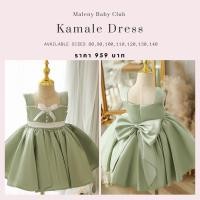 ราคา เดรสสีเขียวมิ้นท์แขนกุด ติดโบว์ช่วงอก งานผ้าซาตินพรีเมียม Kamale Dress (22774168822)