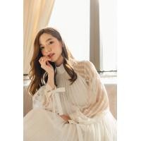 ราคา Pirunya Pleated Dress 02 เดรสพลีท แขนซีทรู สีขาว (1567100973)