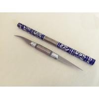 ราคา มีดแกะสลักลายไทย ทำด้วยสแตนเลสมีสองหัว สีน้ำเงิน ความยาวใบมีด 2 5 นิ้ว (17133538116)