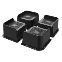 ราคา 4 Pack Bed Risers 3 Inch Heavy Duty Black ABS Bed Lifts Risers for SofaBed FrameTables (22199755409)