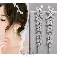 ราคา Neriza Jewelry ต่างหูระย้าออกงานเพชรสังเคราะห์ ประกายเทียบเท่าเพชรแท้ NE118 (14464417759)