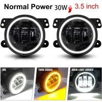ราคา 3 5 นิ้ว 4 นิ้วไฟตัดหมอก LED พร้อมวงแหวนสำหรับรถจี๊ป โตโยต้า รถจักรยานยนต์ ไฟตัดหมอกพร้อมไฟเลี้ยวสีเหลืองอำพัน (14959948549)