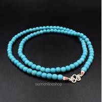 ราคา Stone Necklace Turquoise สร้อยคอหิน เทอร์ควอยซ์ ขนาด 6 มม by siamonlineshop (2922426832)