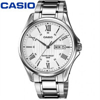 ราคา Casio นาฬิกาข้อมือผู้ชาย เลขโรมัน กันน้ำ 100M สายสแตนเลส รุ่น MTP 1384 (22598160276)