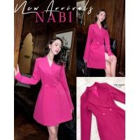 ราคา ป้าย Nabi เดรสสั้นแขนยาวคอปกทรงสูท งานสวยผ้าเนื้อดี (22853128257)