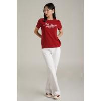 ราคา Mc jeans เสื้อยืดแขนสั้นผู้หญิง คอกลม สีแดง MTTZ889 (23261298173)