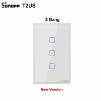 ราคา 1 3pcs Sonoff T2 US 1 2 3 Gang Wifi Light Touch Switch 220V Wall Wireless Smart Switch 433 RF Remote Control Work FOR Alexa Power Points Switches Sav (20401833293)