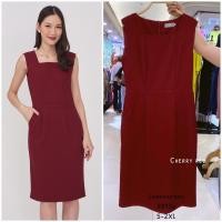 ราคา Laboratory เดรส 8893 เดรสแขนกุด ทรงคอเหลี่ยม กระโปรงสอบ ไซส์ S 2XL (21332342047)