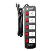 ราคา ถูกที่สุด ปลั๊กไฟ รางปลั๊ก ปลั๊กพ่วง ยี่ห้อ Toshino 3 ช่อง 5 ช่อง 5 สวิตซ์ 3600 วัตต์ รุ่น TIS315 TIS515 TIS515USB (18859677192)