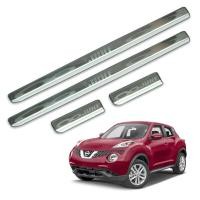 ราคา iBarod กันรอยชายบันได ชายบันได แสตนเลส 4 ประตู มีขอบยาง สีโครเมี่ยม สำหรับ Nissan Juke ปี 2014 2017 (3389624444)